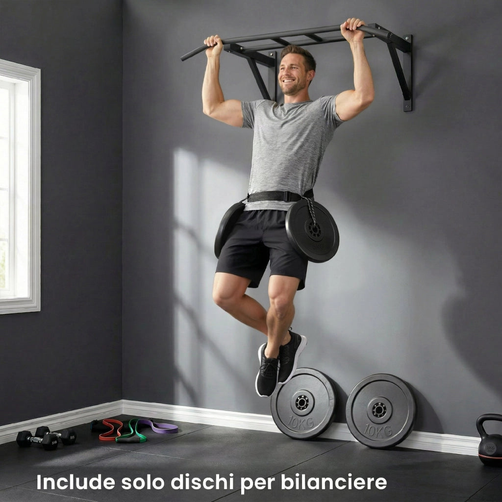 Set 4 Dischi Pesi 2x5 kg e 2x10 kg Riempito di Sabbia e Cemento in Plastica Nero