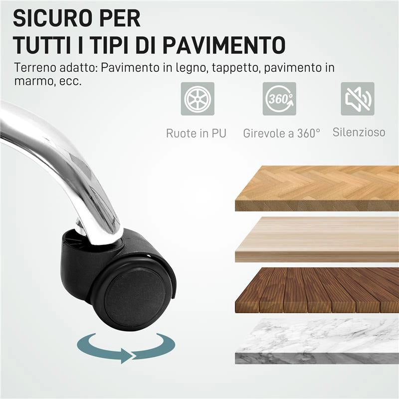 SEDIA DA UFFICIO MASSAGGIANTE E RISCALDATA CON SCHIENALE RECLINABILE E POGGIAPIEDI IN PELLE PU NERO