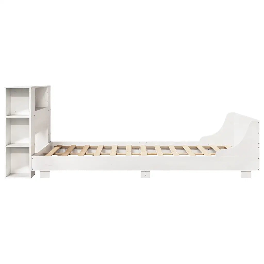 Giroletto senza Materasso Bianco 150x200 cm Legno Massello Pino