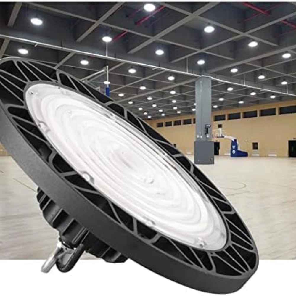 Riflettore industriale led ufo high bay colore nero 150 watt 15000 lumen luce naturale ip65