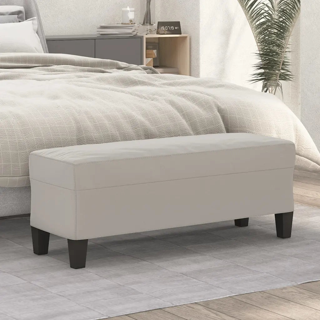 Panca-Sgabello Grigio Chiaro 100x35x41 cm in Microfibra