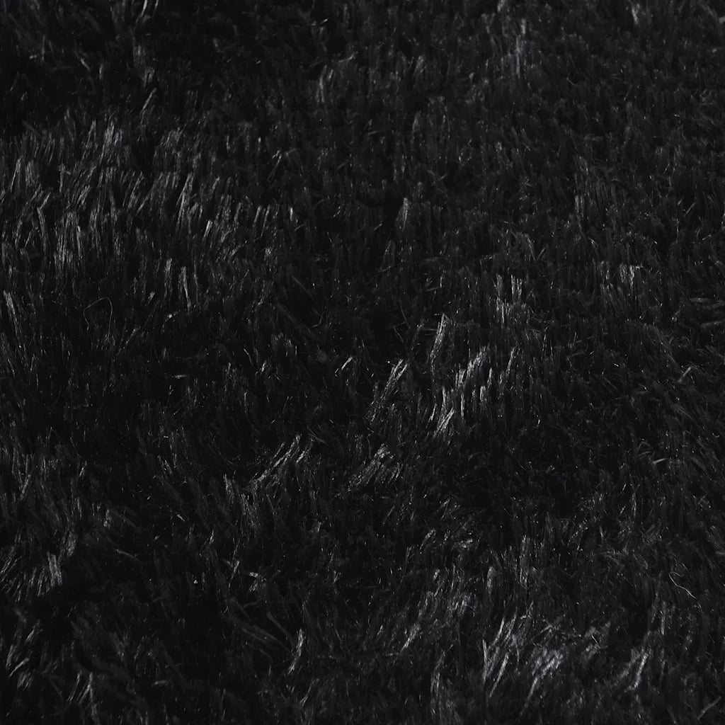 Tappeto Shaggy a Pelo Lungo NAVARRA Nero 120x120 cm poliestere 4102862
