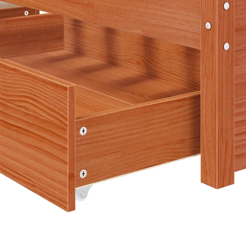 Letto da camera | Struttura del letto con cassetto Legno di Pino Massello