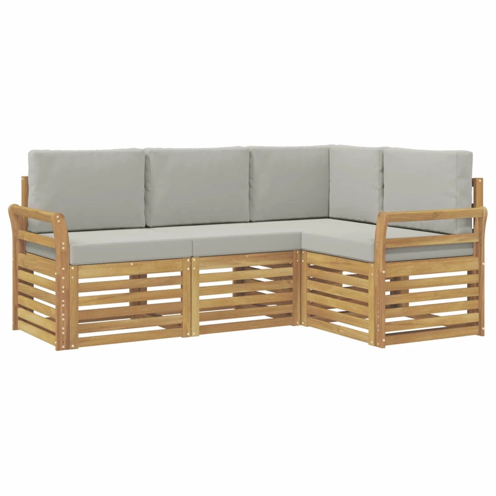 Set divani 4 pcs Bianco e Grigio Chiaro 190 x 130,5 x 73 cm 3391756