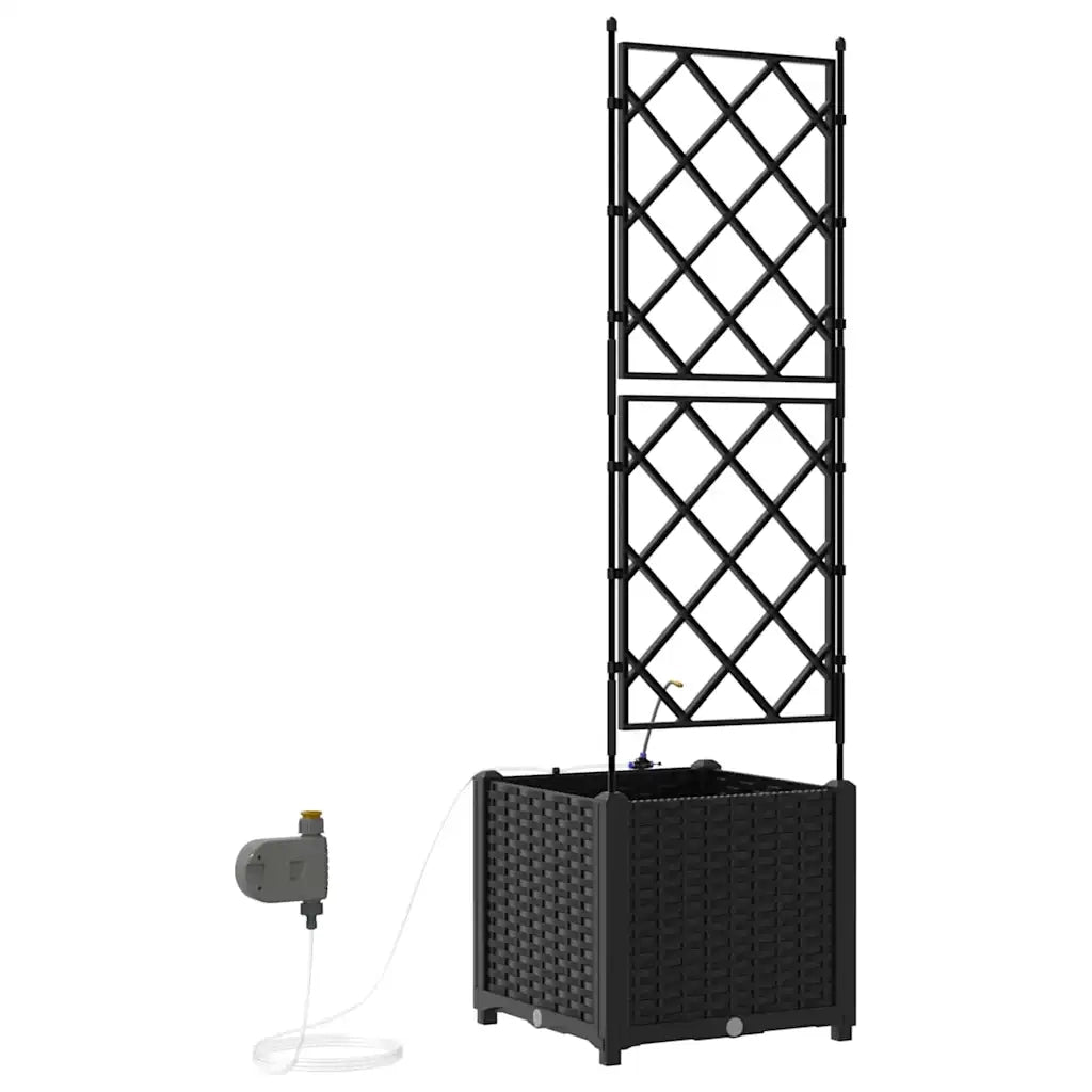 Vaso da giardino Nero 40 x 40 x 142 cm Plastica 42002849
