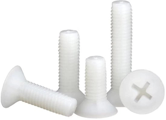 Machineschroeven in Nylon - Kruiskop/Platte Kop - M8x15mm - 30 Stuks - Lichtgewicht/Niet-magnetisch - Acciaio invar - Diametro della testa M2-M12 - Schroven in acciaio invar