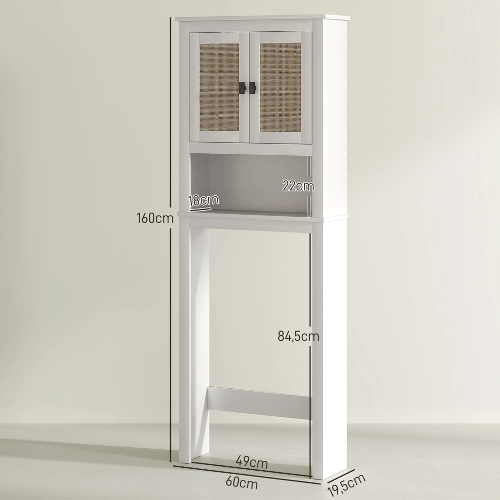 Mobile Sospeso Bagno 2 Ante Ratanio ¨C zephmum ¨C Bianco 60x19.5x160 cm