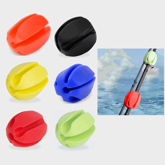 Hengelhouder 6 Stuks - Hengelstang in Silicone - Sostegno Reutilizzabile per Canne da Pesca - Materiale Leggero e Idrorepellente - 6 Pezzi