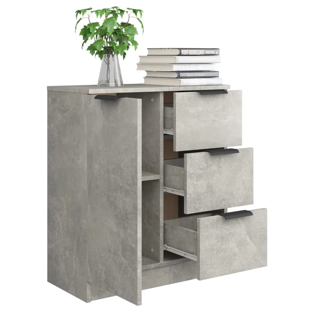 Credenza-Buffet-Armadio da cucina Grigio Cemento 60x30x70 cm in Legno Multistrato 946181
