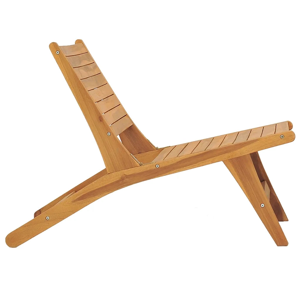 Sedia da Giardino con Poggiapiedi in Legno Massello di Teak 49366