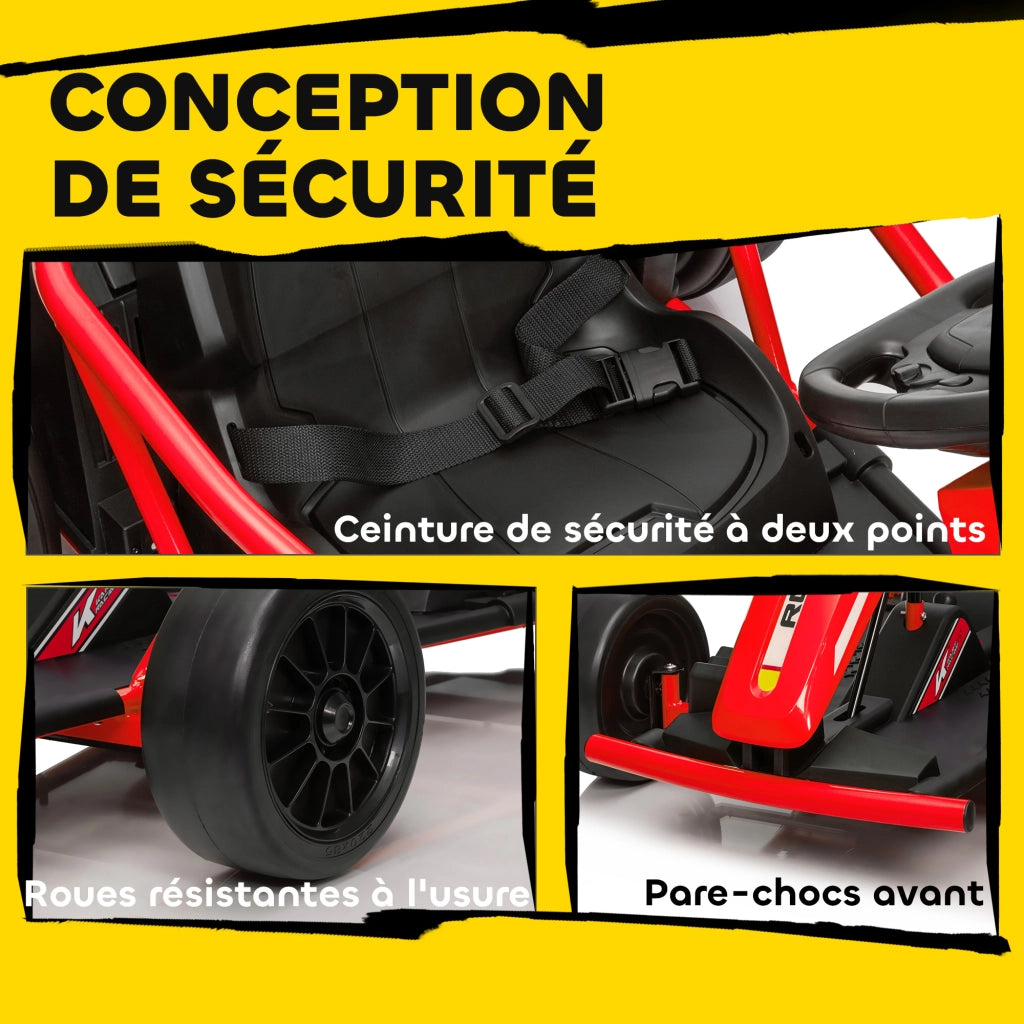 GoKart Elettrico per Bambini ¨C zephmum ¨C Rosso 119x77x54 cm