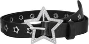 Accessorio per cintura in pelle - Riem dietro - Accessori retro - Cinturino per donna - Nero - 2,7 cm Largo