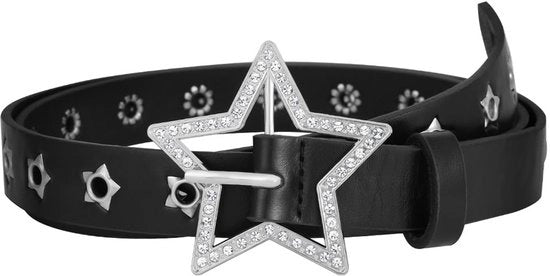 Accessorio per cintura in pelle - Riem dietro - Accessori retro - Cinturino per donna - Nero - 2,7 cm Largo