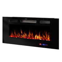Camino Elettrico da Incasso 54,4x91,5x14 cm Effetto Fiamma 1500W Adeli Nero