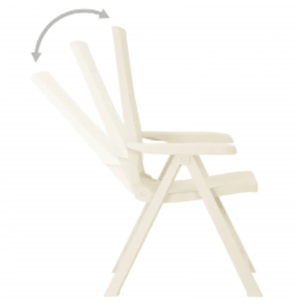 Sedie Reclinabili da Giardino 2 pz in Plastica Bianca 315830