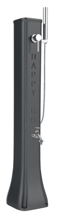 Mini Doccia Solare da Giardino Lavapiedi Miscelatore e Doccetta Mobile Arkema Happy Go Grigio Antracite