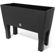 Piantagione per fiori con piedi in stile rattan, sistema di irrigazione - Serie Case Alto Antracite