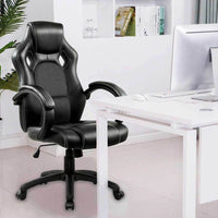 Sedia Poltrona Da Ufficio Direzionale Ruote Girevoli Sportiva Racer Gaming Nero