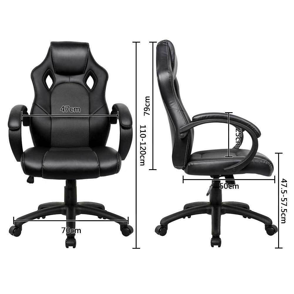 Sedia Poltrona Da Ufficio Direzionale Ruote Girevoli Sportiva Racer Gaming Nero