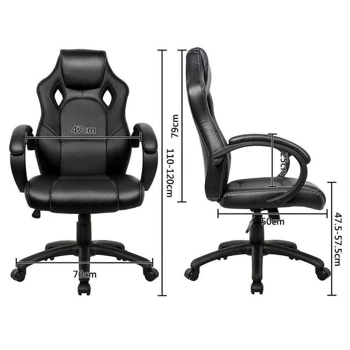 Sedia Poltrona Da Ufficio Direzionale Ruote Girevoli Sportiva Racer Gaming Nero