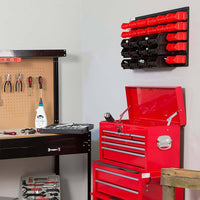 Pannello Da Parete Con 32 Box Portautensili Contenitori Attrezzi Officina Garage