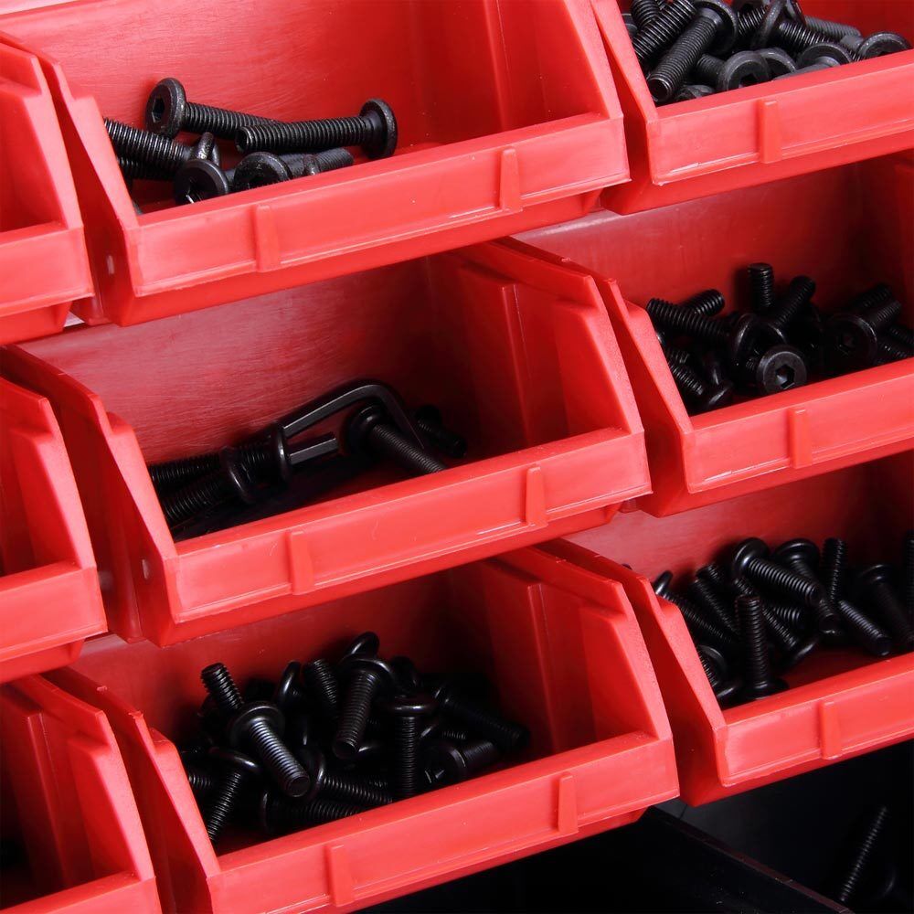 Pannello Da Parete Con 32 Box Portautensili Contenitori Attrezzi Officina Garage