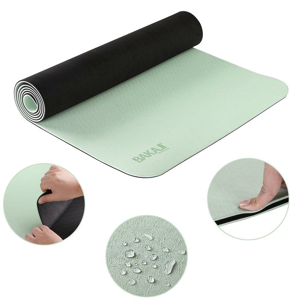 Tappetino Yoga Aerobica Pilates Tappeto Allenamento Fitness Palestra Verde Nero