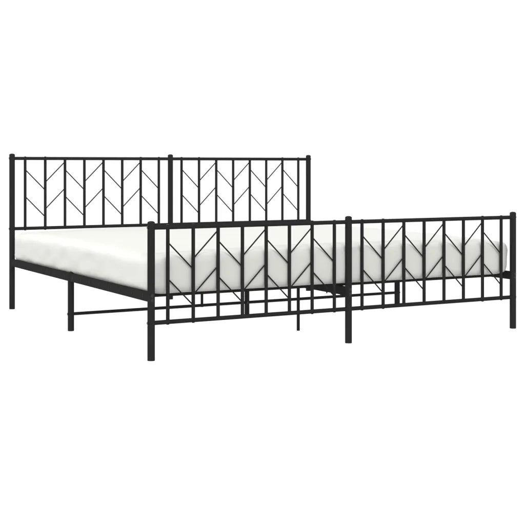 Giroletto con Testiera e Pediera Metallo Nero 200x200 cmcod mxl 133601