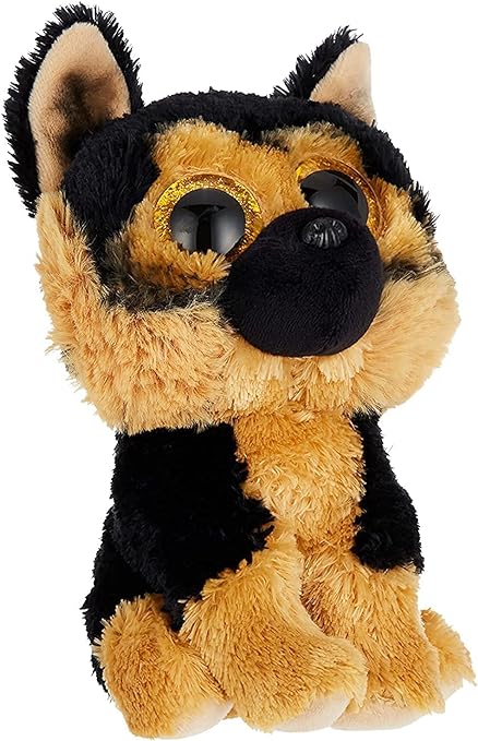 TY - Peluche - Beanie Boos - Cane Pastore Tedesco -Spirit - Marrone e Nero - Occhioni Oro glitter - Il peluche con gli o