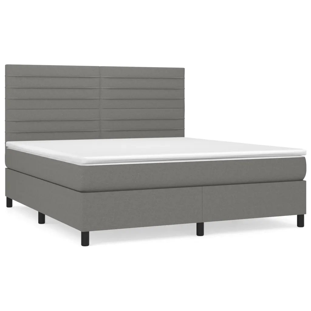 Giroletto a Molle con Materasso Grigio Scuro 160x200 cm Tessuto cod mxl 36763