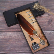 Penna per calligrafia antica - punta intera in acciaio inossidabile - scrittura comoda - adatta per disegnare - design unico - pennello a setole