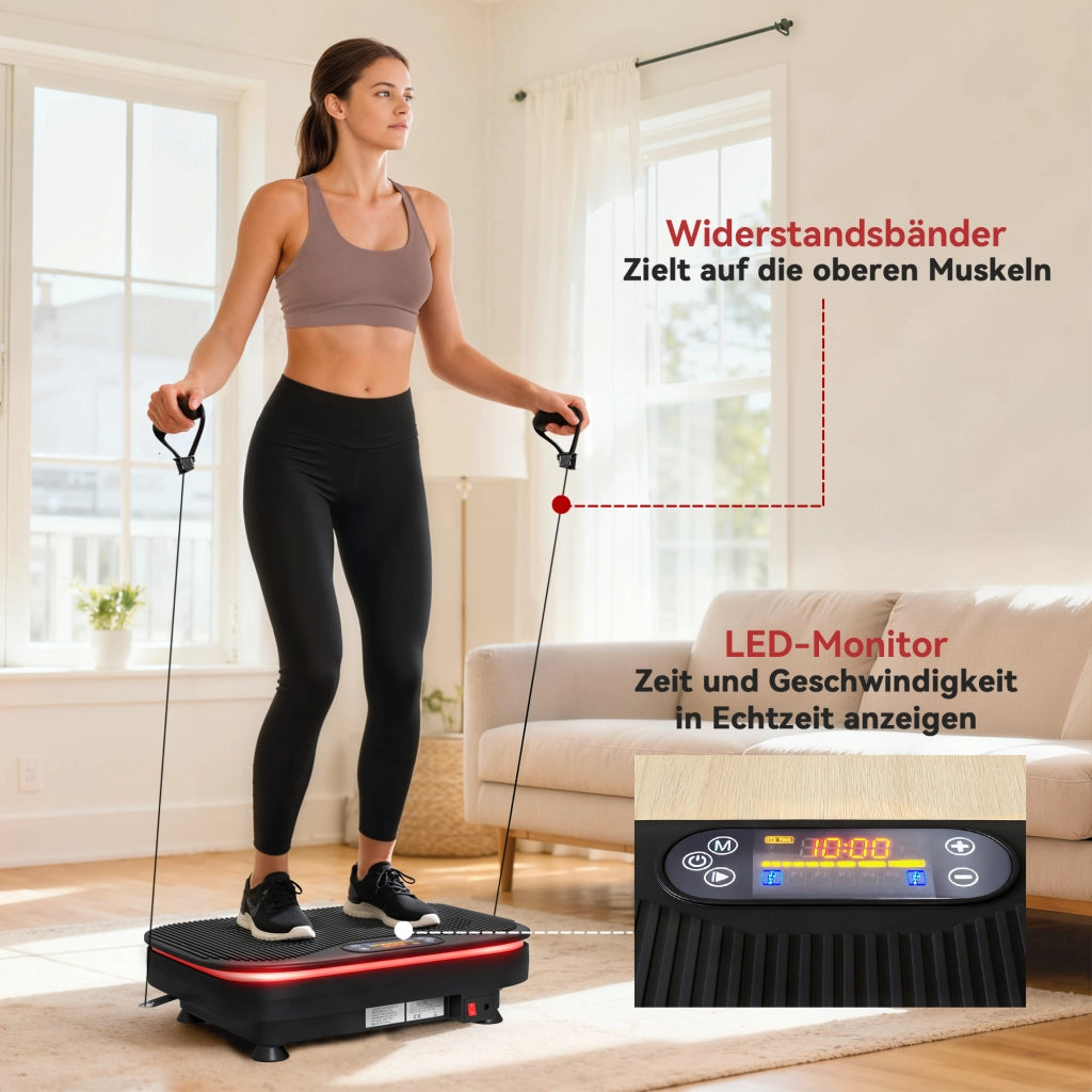 Pedana vibrante fitness con Bluetooth ¨C Xylo ¨C 99 livelli, telecomando, nero