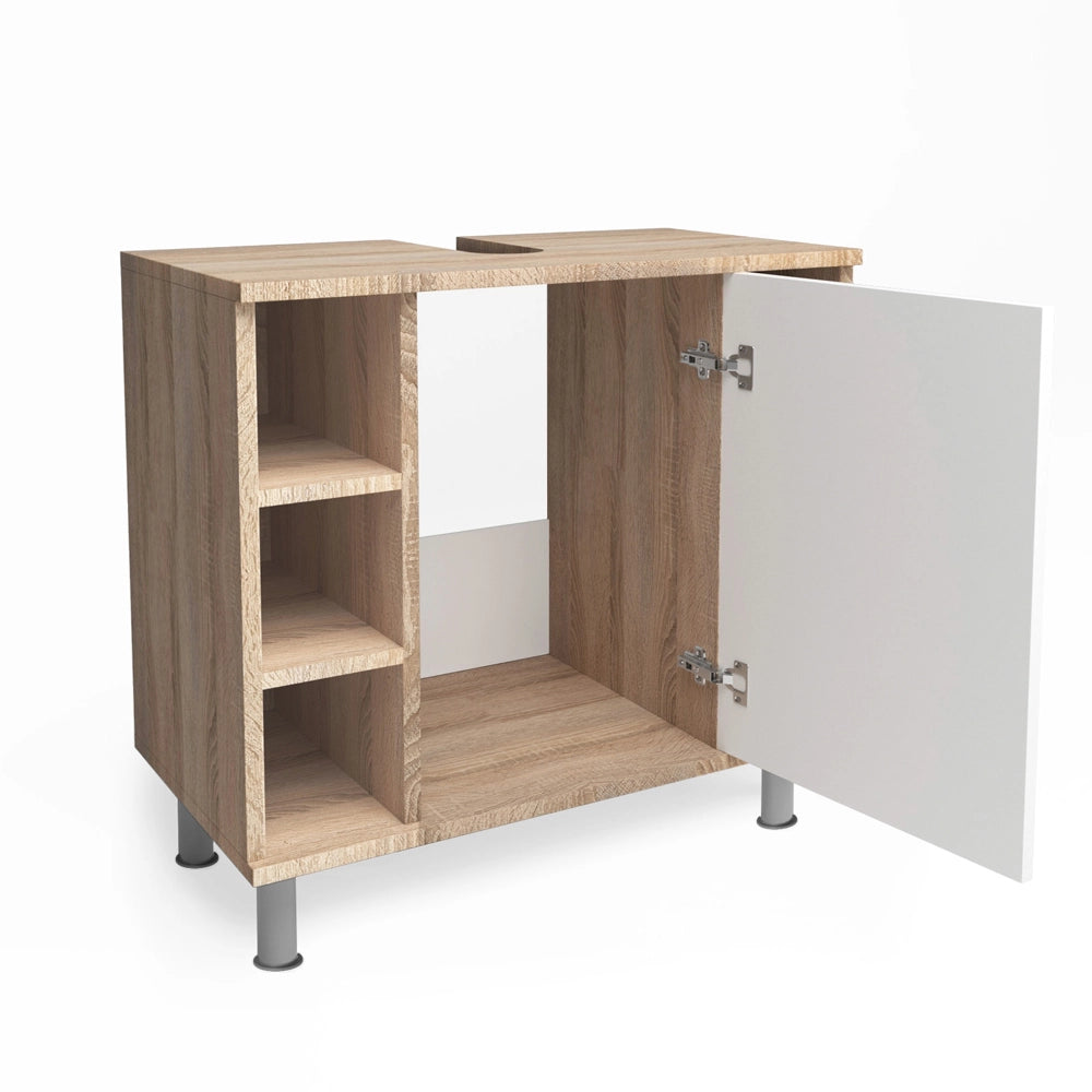 Mobile sottolavabo per bagno Fynn Sonoma/Bianco 60 x 54 cm Vicco