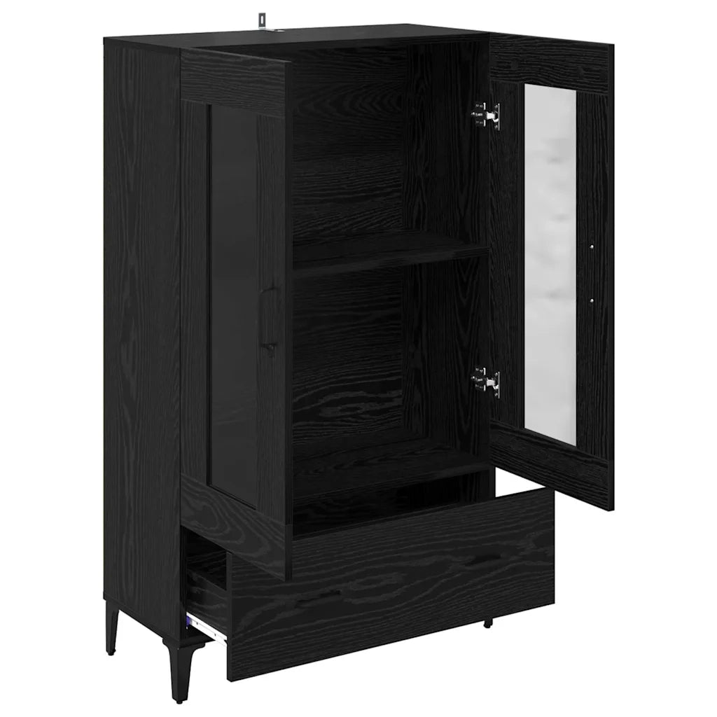Credenza con Cassetto-Buffet-Armadio da cucina Rovere Nero 70 x 31 x 115 cm 368181