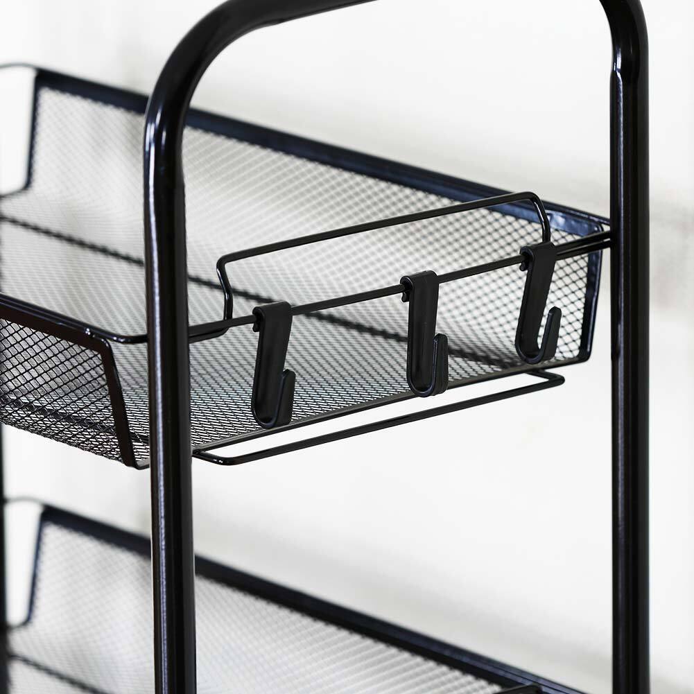 Carrello Carrellino Multiuso Mobile Spazi Stretti Portaoggetti 5 Ripiani Nero