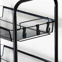 Carrello Carrellino Multiuso Mobile Spazi Stretti Portaoggetti 5 Ripiani Nero