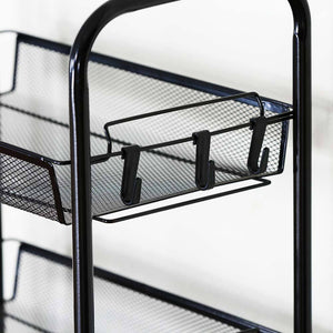 Carrello Carrellino Multiuso Mobile Spazi Stretti Portaoggetti 5 Ripiani Nero