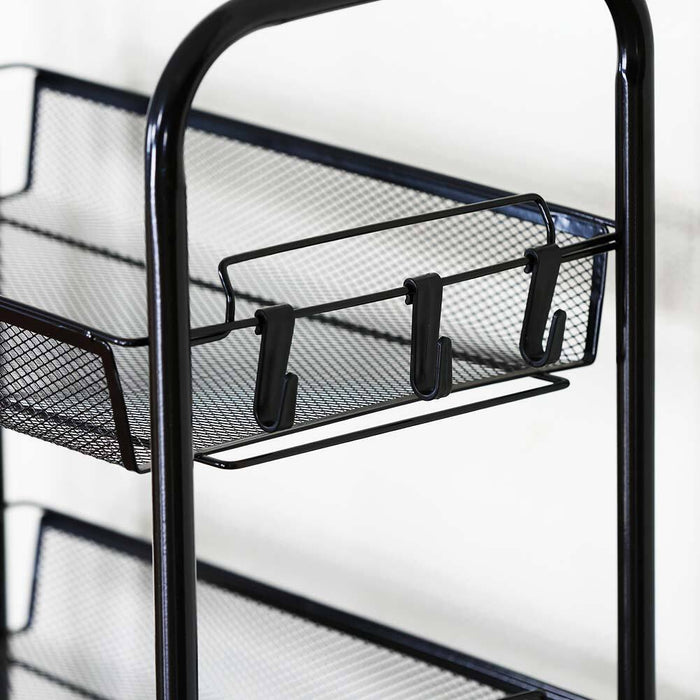 Carrello Carrellino Multiuso Mobile Spazi Stretti Portaoggetti 5 Ripiani Nero