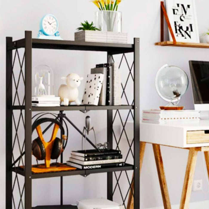 Carrello Carrellino Multiuso Mobile Spazi Stretti Portaoggetti 4 Ripiani Nero