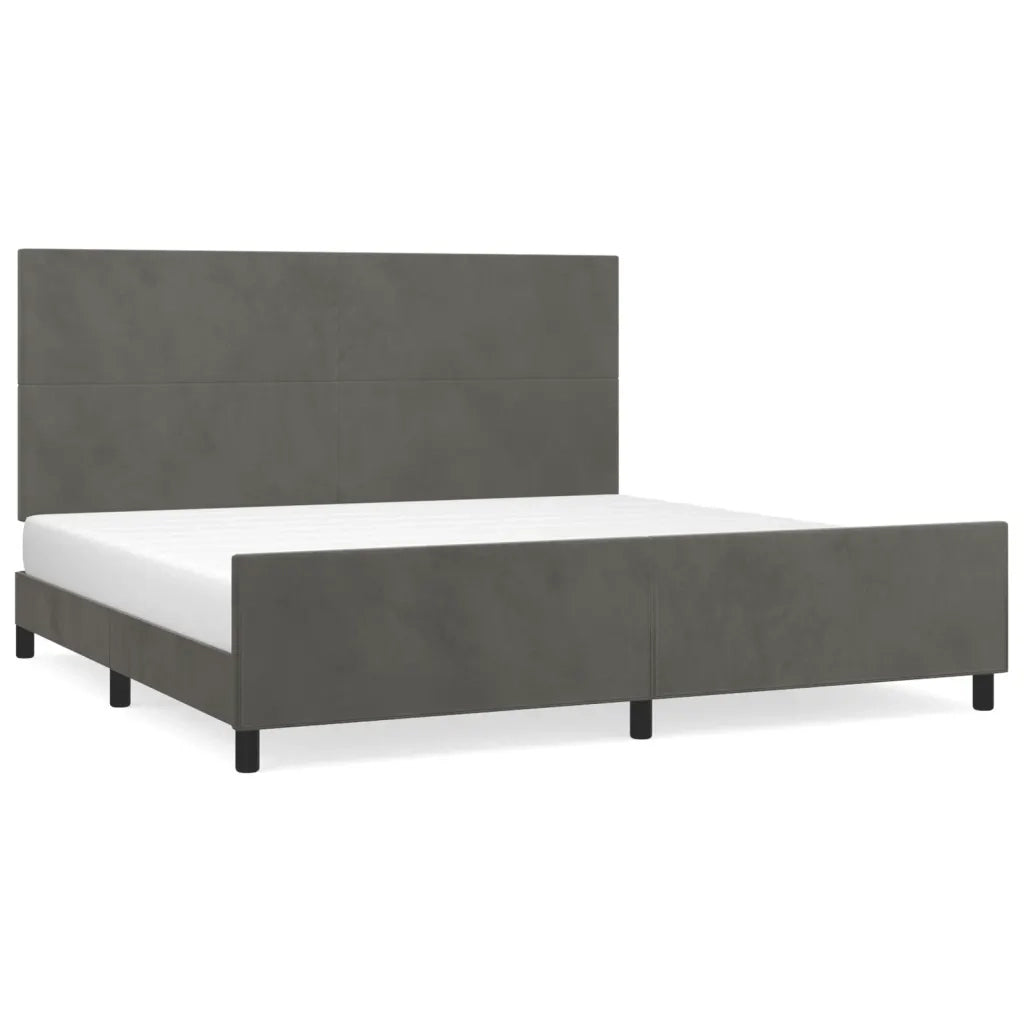 Giroletto senza Materasso Grigio Scuro 200x200 cm Velluto 3125654
