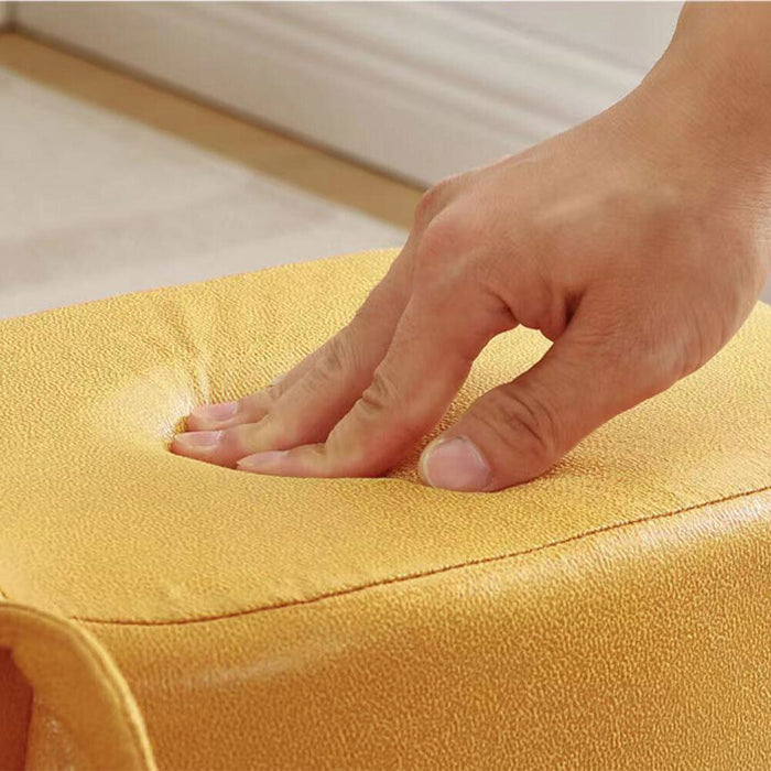 Poggiapiedi Sgabello Basso Forma Elefante Animale Pouf per Bambini Colore Senape