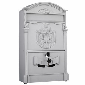 Cassetta Postale Parete Alluminio Buca Lettere Posta Esterno con Chiave Grigio