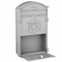 Cassetta Postale Parete Alluminio Buca Lettere Posta Esterno con Chiave Grigio