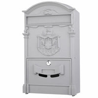 Cassetta Postale Parete Alluminio Buca Lettere Posta Esterno con Chiave Grigio