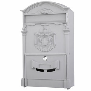 Cassetta Postale Parete Alluminio Buca Lettere Posta Esterno con Chiave Grigio