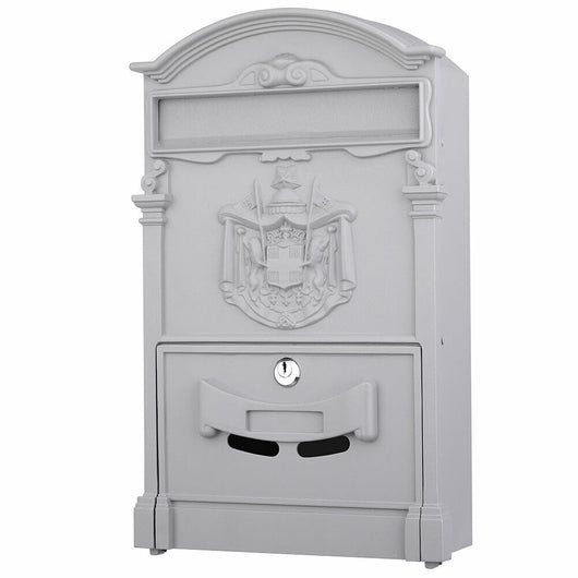 Cassetta Postale Parete Alluminio Buca Lettere Posta Esterno con Chiave Grigio