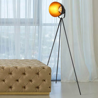 Lampada Piantana Terra Design Moderno Industriale Metallo Luce E27 Nero oro