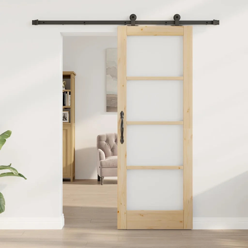 Porta scorrevole ORKDAL Naturale e Nero 73,5 x 198,5 cm 3331987