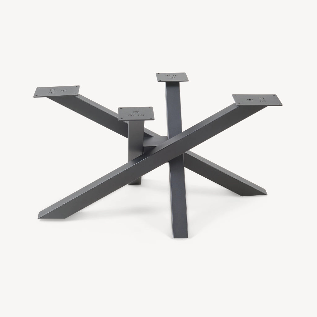 Gamba Centrale Umala in Acciaio per Mobili Fai da Te Design Incrociato 80x49x43 cm Nero [en.casa]