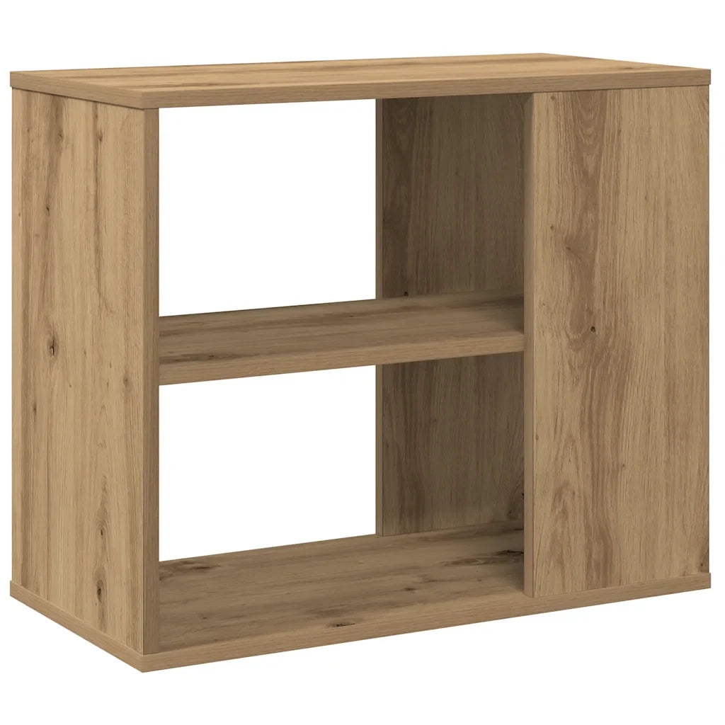 Elegante mobiletto laterale con 2 ripiani pratico contenitore per soggiorno 60 x 30 x 50 cm finitura rovere ingegnerizzato realizzato artigianalmente 02_0050891